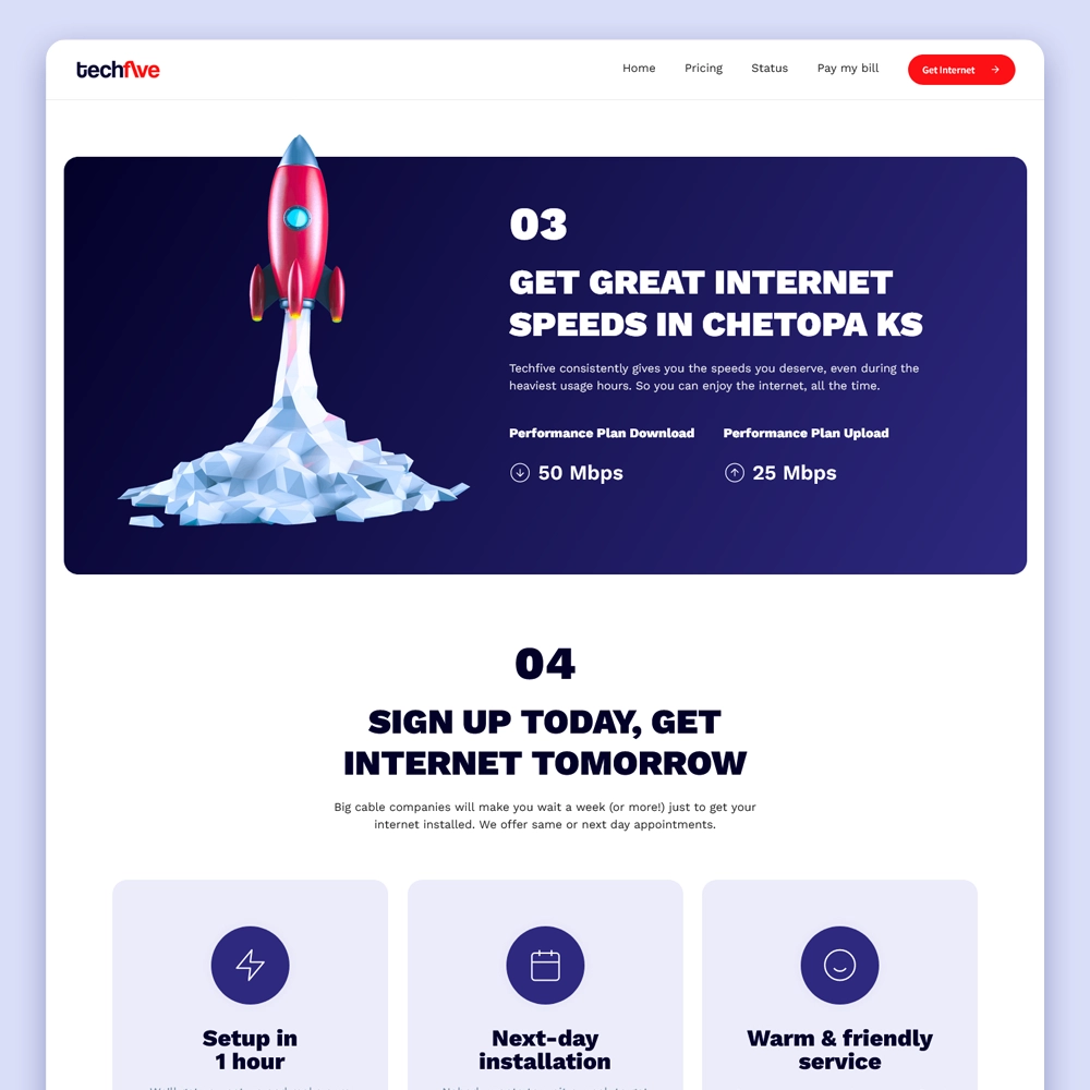 TechFive local SEO landing page mockup